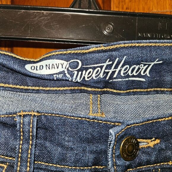 Old Navy The Sweetheart Cuffed Skinny Straight Jeans Women’s Size 0 Dark Wash - Picture 4 of 8